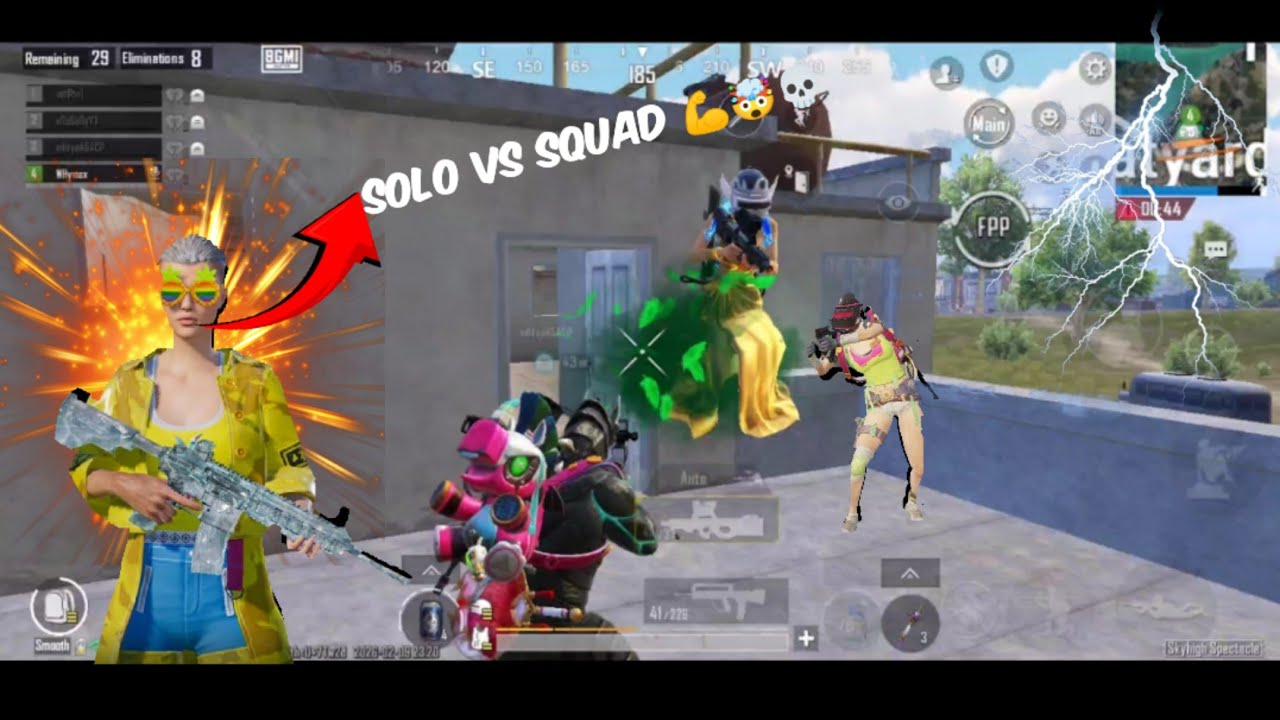 Bgmi 4.2 new update only clutch solo vs squad 🤬 1v4.😱🤯