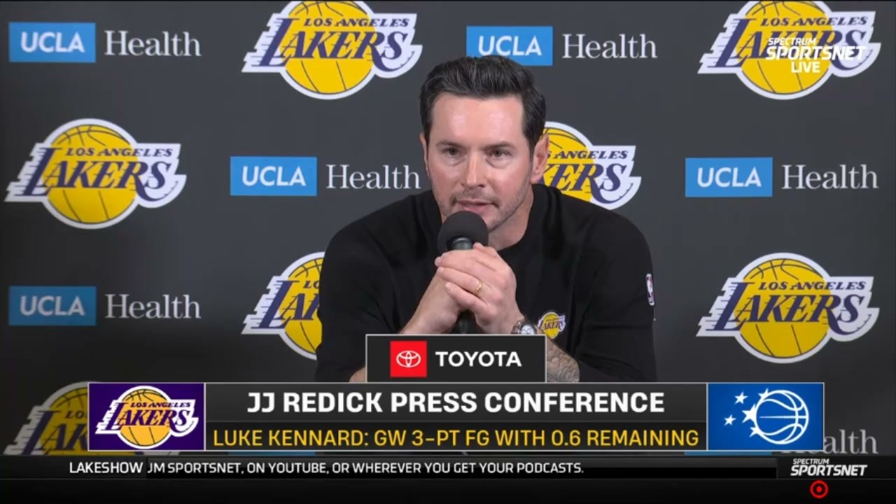 PostGame Interview | JJ Redick talks after Luka & Lakers come back to beat Magic 105-104