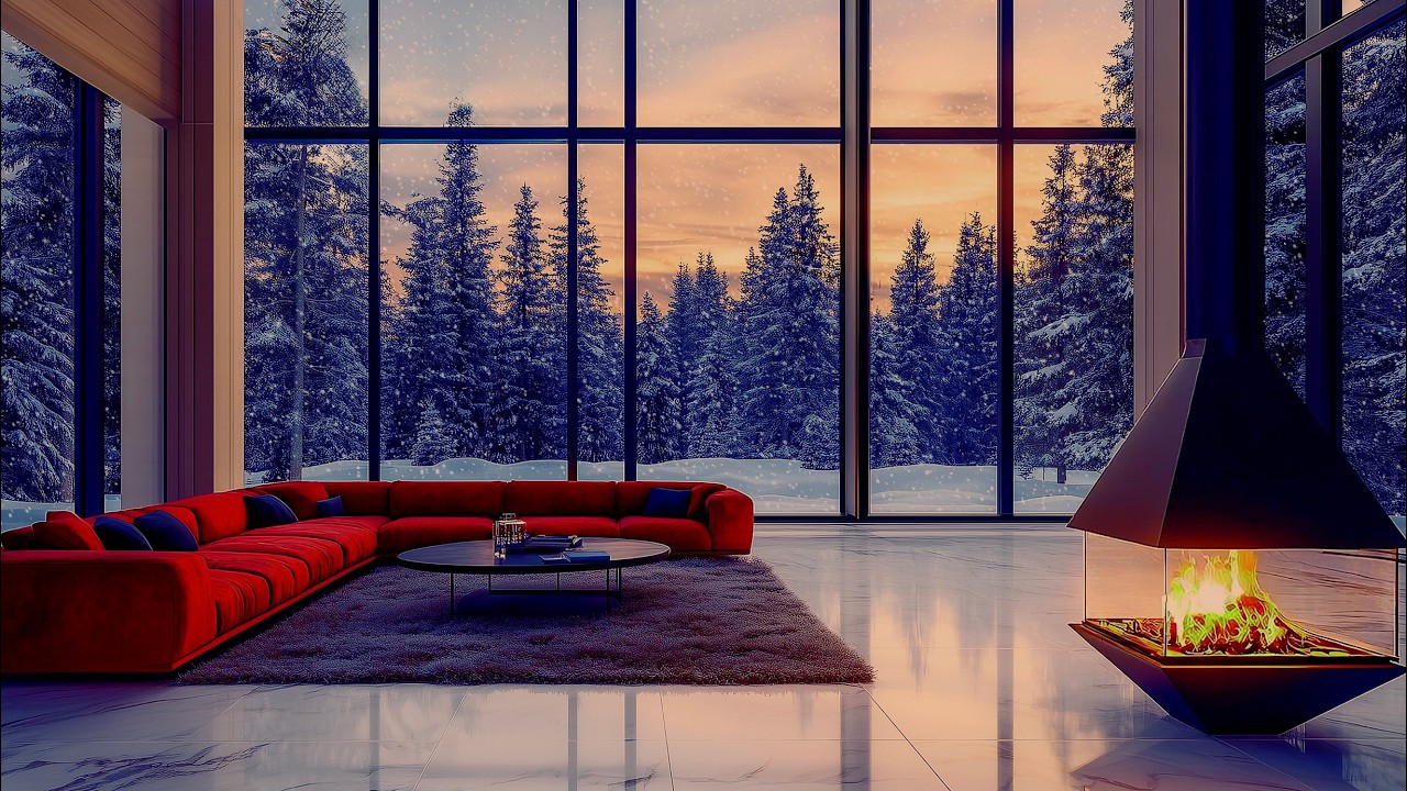 WINTER FIRELIGHT JAZZ | Calm Evening Relaxation