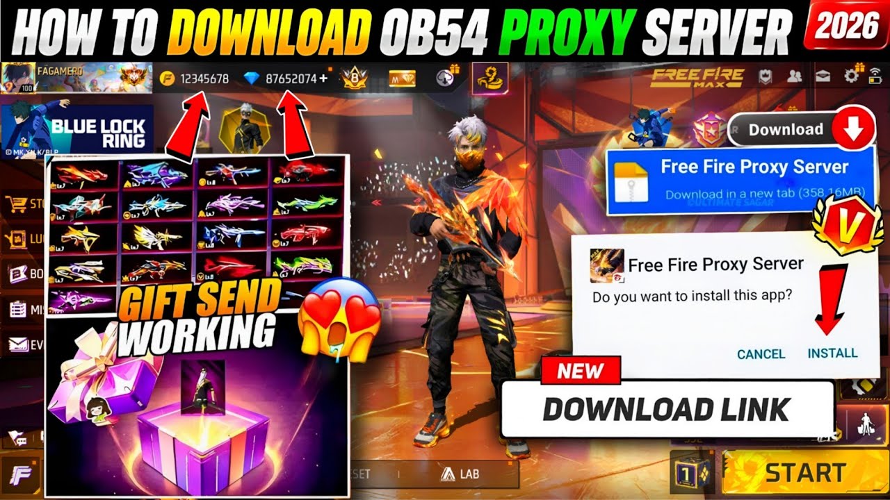 HOW TO DOWNLOAD PROXY SERVER IN FREE FIRE, HOW TO USE PROXY SERVER IN FREE FIRE, VIP PROXY SERVER