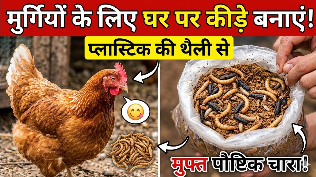 अपनी मुर्गियां के लिए प्लास्टिक की थैली में कीड़े कैसे बनाएं/ #assel #henfeed #poultryfarming #hen  