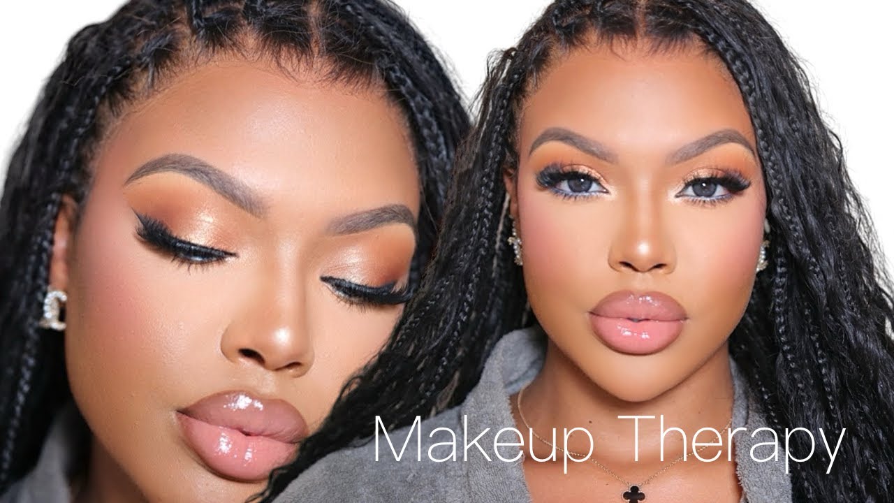 Makeup Therapy | Golden Eyeshadow look & Flawless makeup application🧡