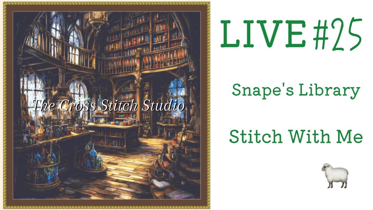 LIVE#25 Snape's Library【TCSS】  #stitchwithme #flosstube #crossstitch