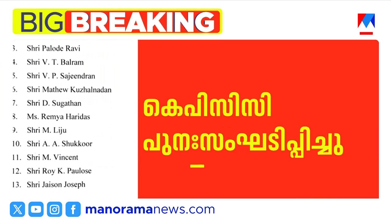 കെപിസിസി പുനസംഘടന; ജംബോ പട്ടിക പുറത്തിറക്കി എഐസിസി | AICC | KPCC | Jumbo List