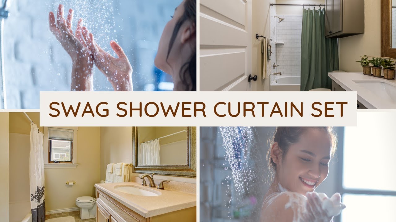 Double Swag Shower Curtain Set with Matching Window Curtains