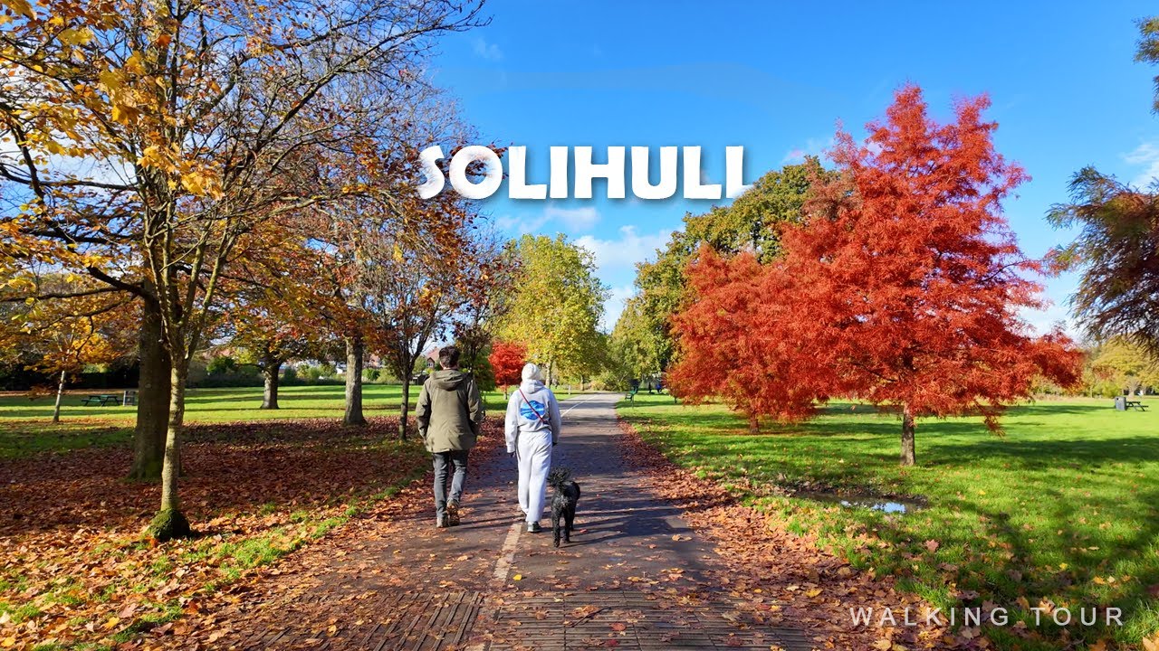 A Perfect Autumn Day in Solihull, UK | Walking Tour in 4K