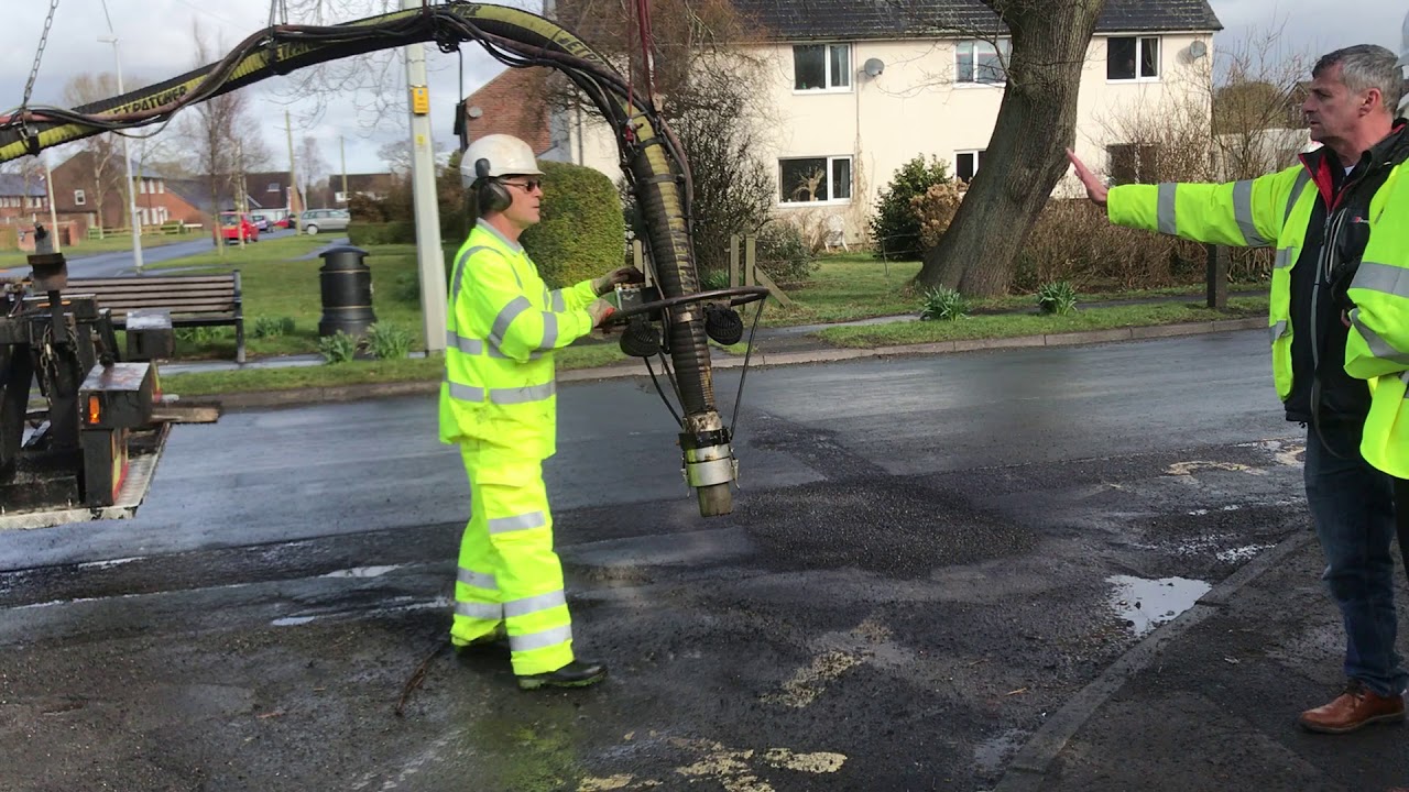WATCH Pothole machine fixing Lancashire's roads