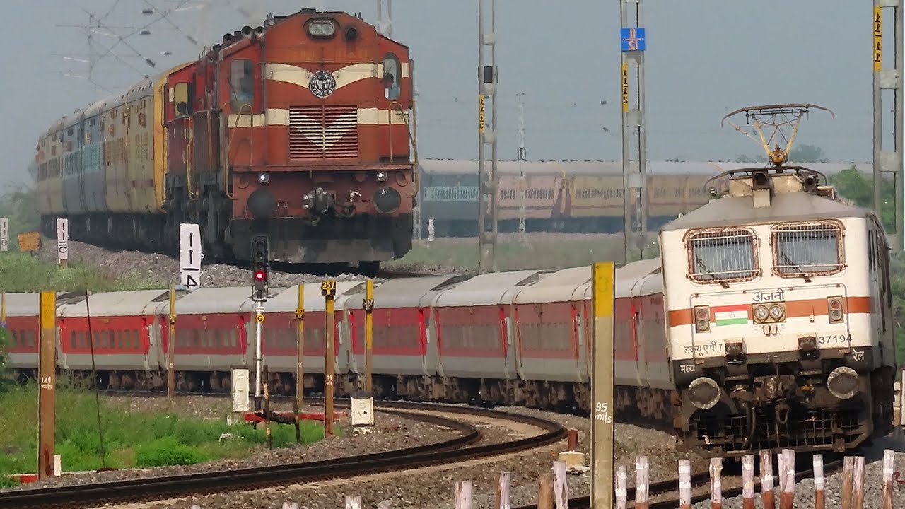 [12 In 1] High Speed CURVING Trains | DIESEL trains vs ELECTRIC trains | Indian Railways
