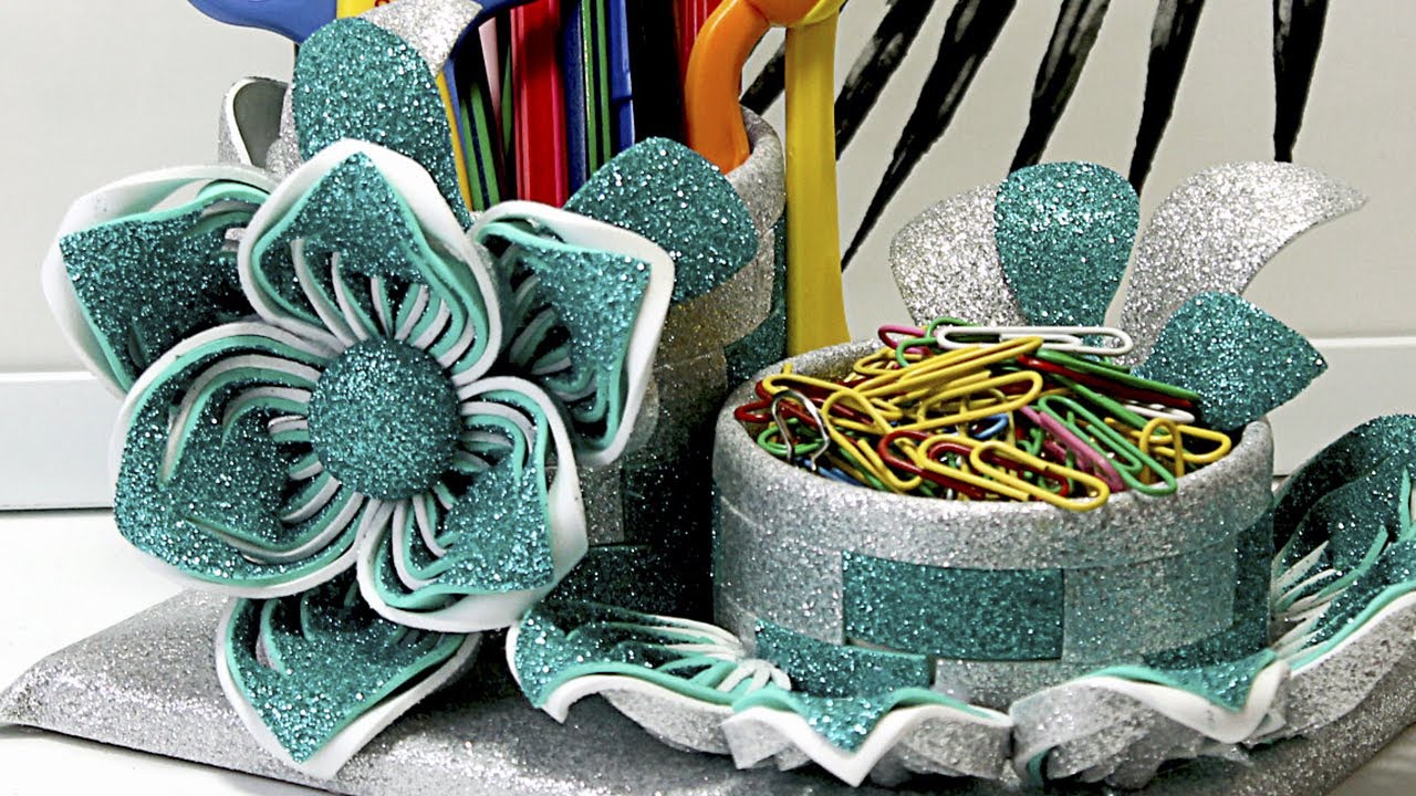 Easy Organizer Ideas with paper and Glitter Foam