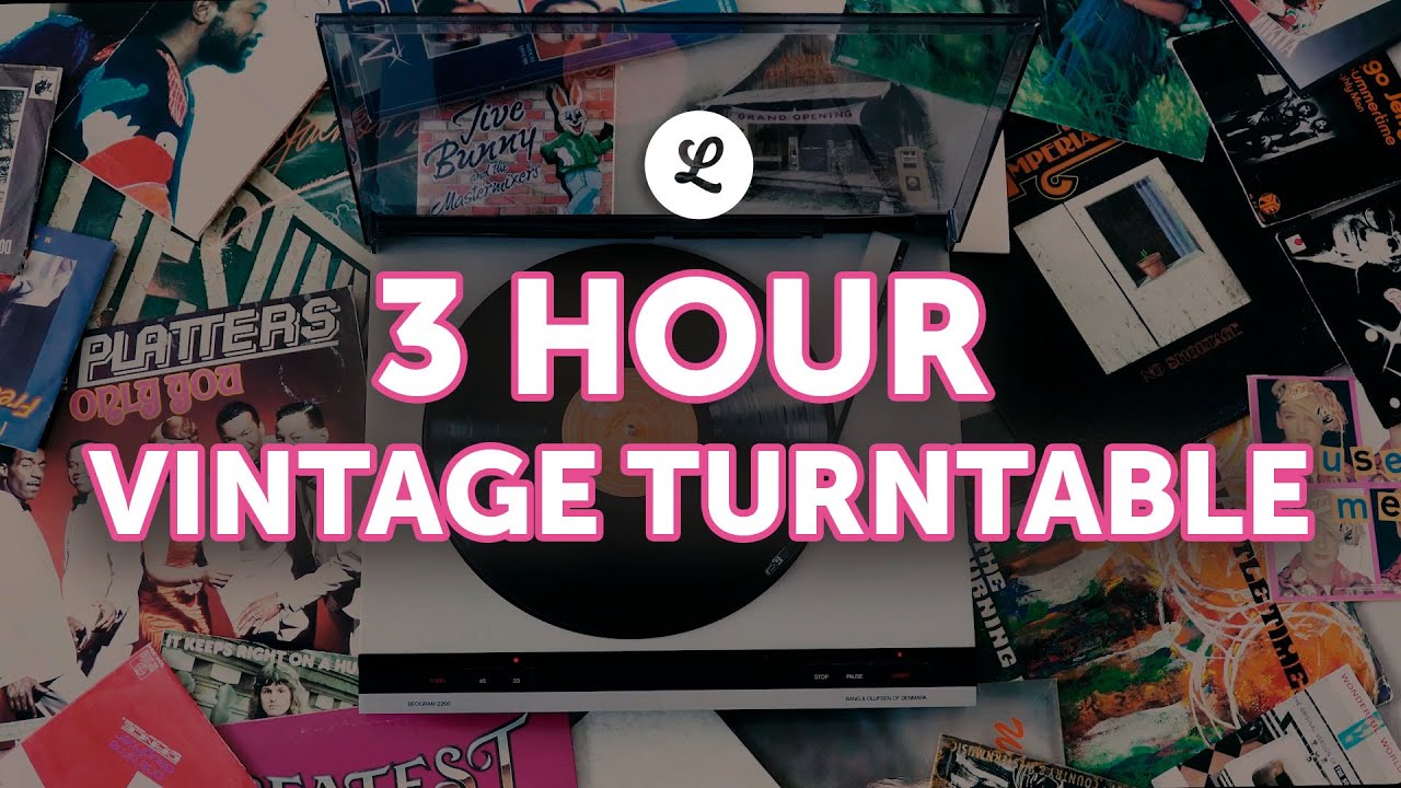 Vintage Vinyl Record Turntable Loop with Static Sound | 3 Hours