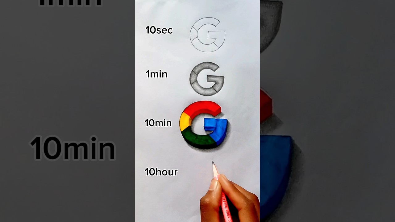 How to draw google logo ❤😌 #shorts #art #drawing