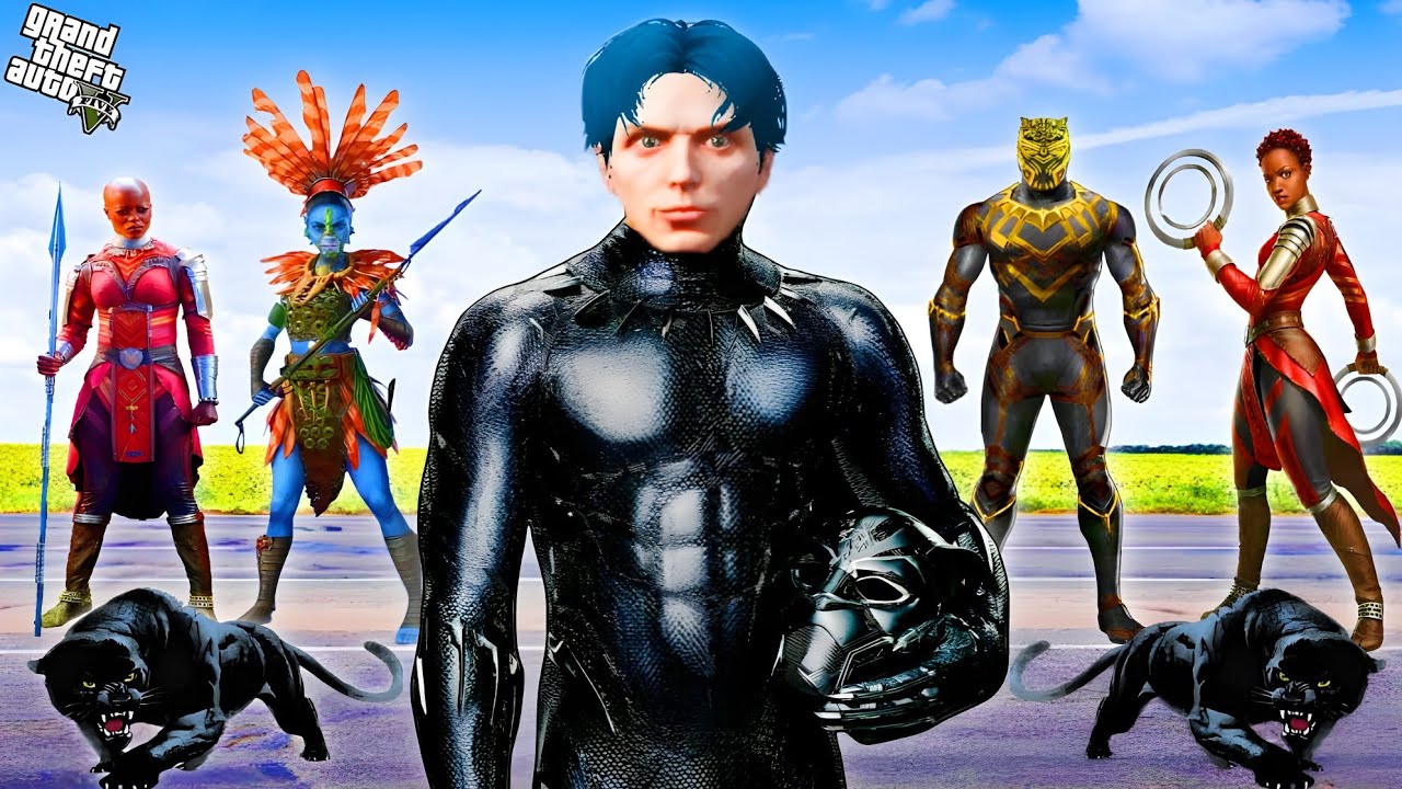 ကျနော် Wakanda မျိုးနွယ်ရဲ့ Black Panther ဘုရင်အသစ်ဖြစ်လာခဲ့တယ်/ Becoming Black Panther in GTA V