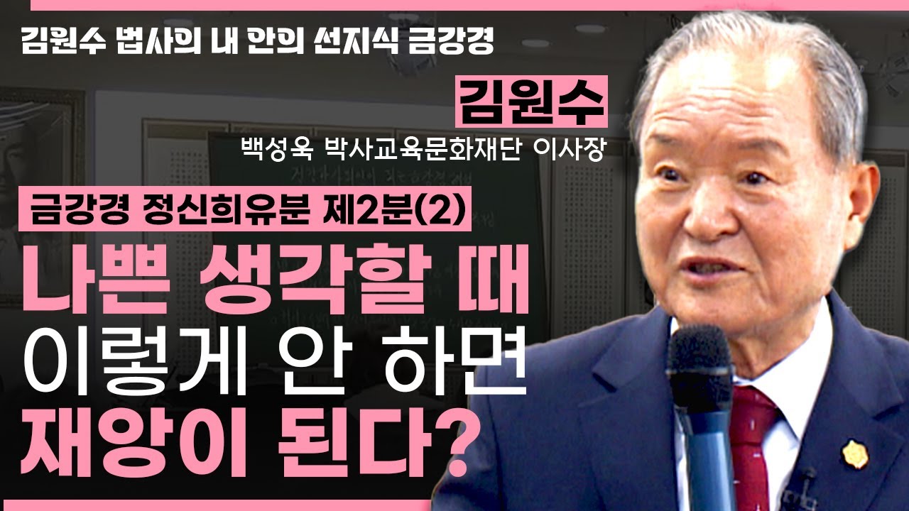 나쁜 생각이 날 때마다 이렇게 하지 않으면 재앙이 된다고?ㅣ금강경 정신희유분 제6분(2) [김원수 법사의 내안의 선지식 금강경 282회]