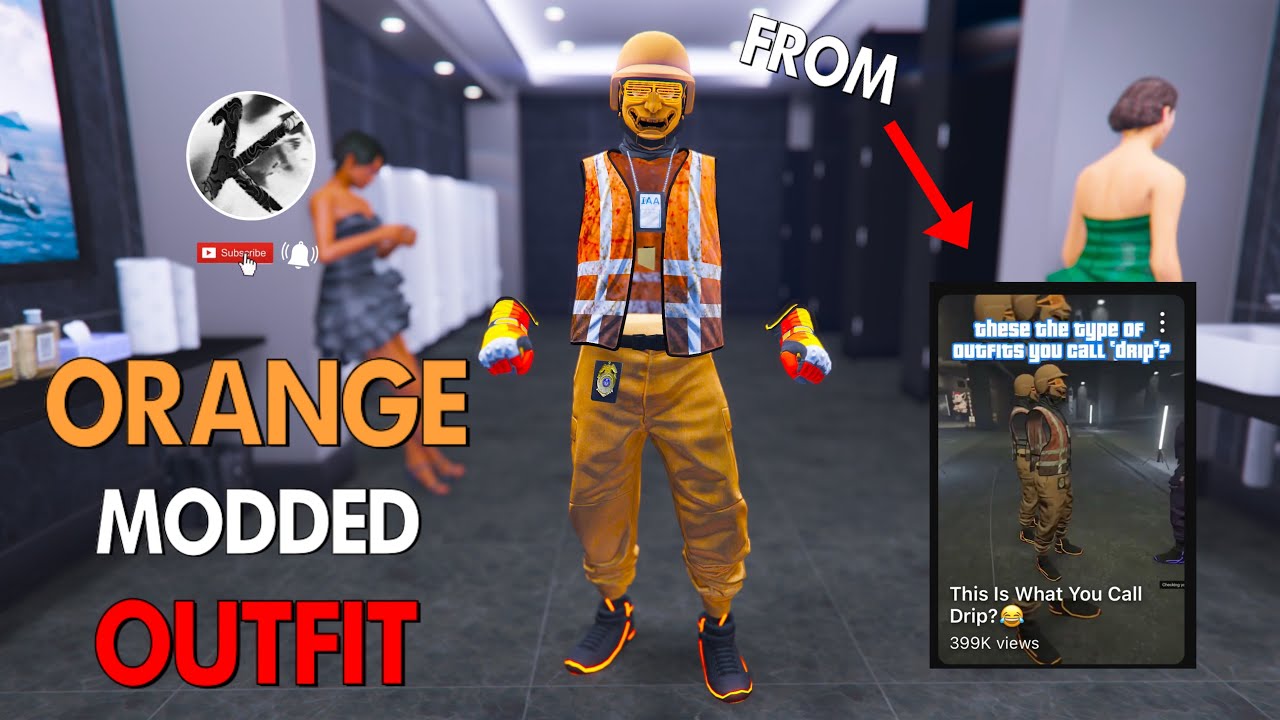 REQUEST* GTA 5 ONLINE 🔥 - HOW TO GET THIS ORANGE TRASH VEST MODDED OUTFIT 😮&zwj;💨🔥USING TRANSFER  - 2025