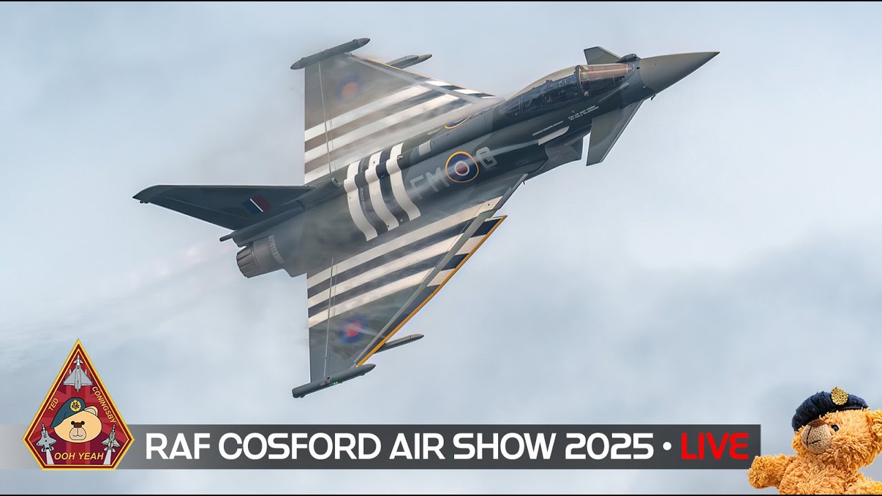 LIVE RAF COSFORD AIR SHOW 2025 TYPHOON, RED ARROWS, F-16, F-35B, CHINOOK, & BBMF 08.06.25