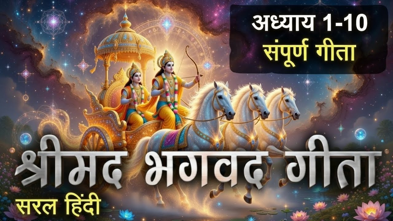सम्पूर्ण ज्ञान का सागर – श्रीमद भगवद गीता अध्याय 1-10 सरल हिंदी में!Jai shree Krishna 🙏🙏🚩