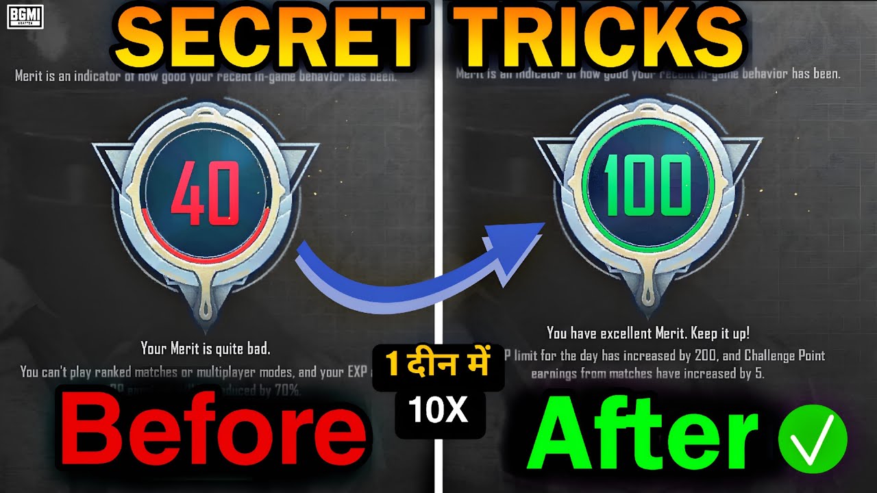 How To Increase Merit In BGMI / PUBG Mobile 🥰 40 To 100 Merit Fast || How To Increase Merit In BG...
