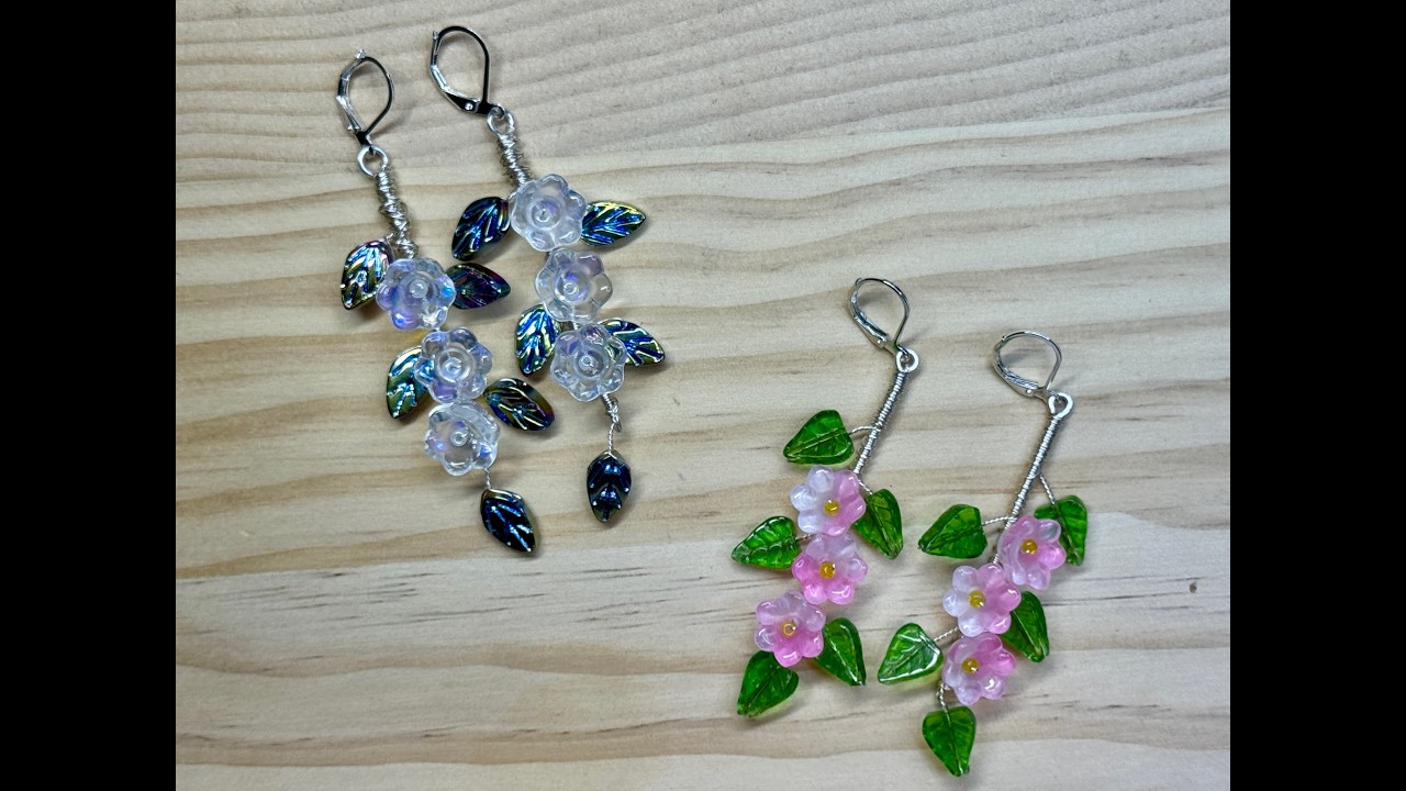 Wire Flower Branch Earrings Tutorial