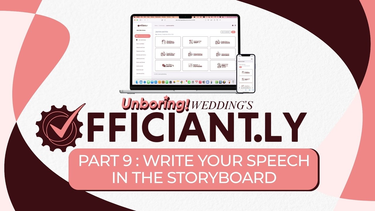 Officiantly© Unlimited User Guide Chapter 9: Write Your Speech in the Storyboard