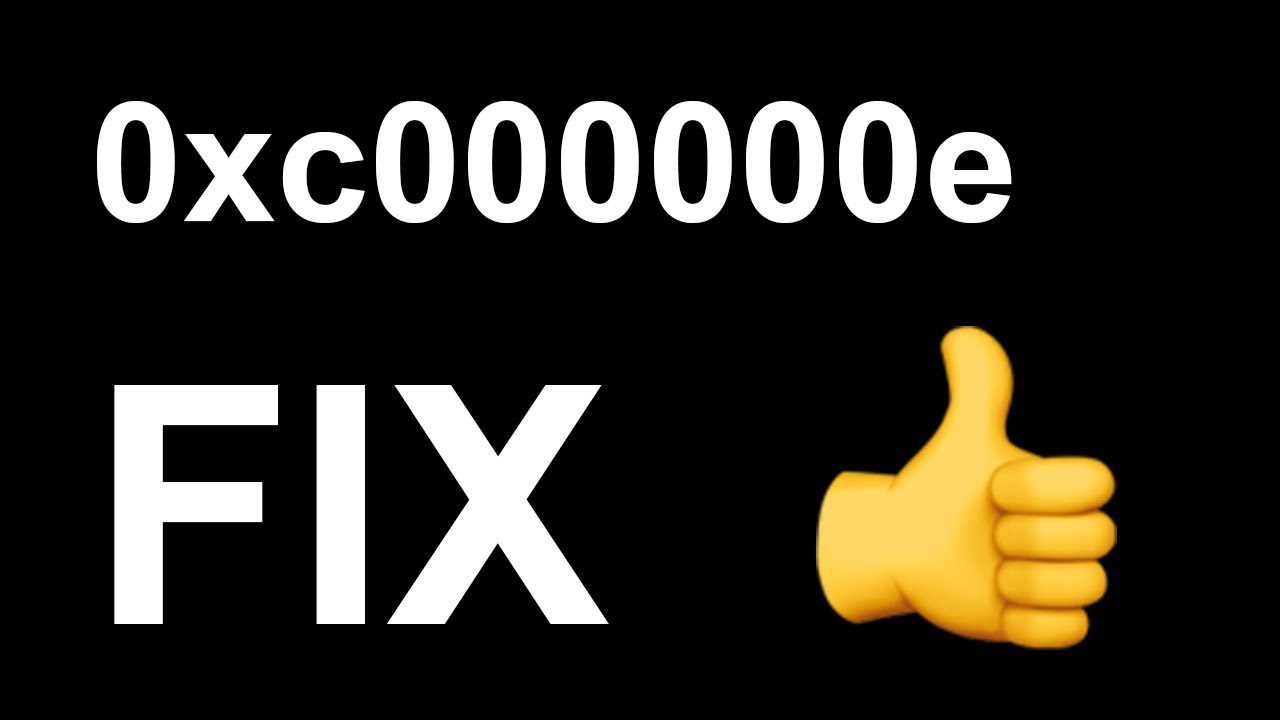 حل مشكلة رسالة الخطأ 0xc000000e