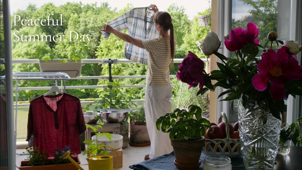 Spokojny letni dzień we Francji 🌿 | Slow Living, rytuał kawy, pranie i domowa lemoniada