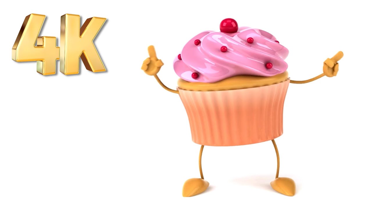 Dancing Cupcake Screensaver, Funny Valentine's Day Video, 4K Humorous VJ Loop Background, No Audio