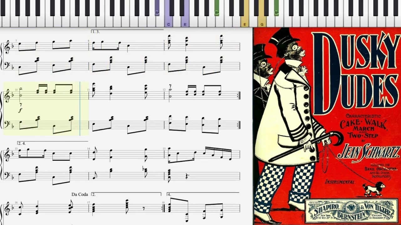 Dusky Dudes by Jean Schwartz (1899, Ragtime piano)