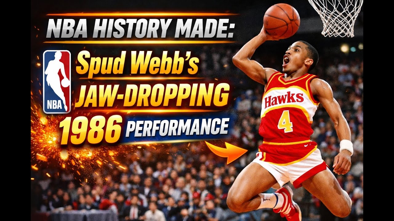 UNBELIEVABLE! Spud Webb’s Historic 1986 Slam Dunk That Shocked the NBA 🏀 #SpudWebb #NBASlamDunk