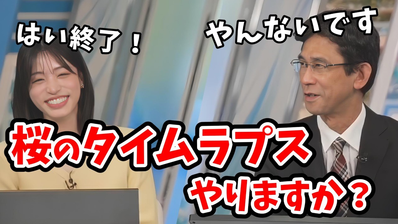 【松本真央・山口剛央】山口さんに桜のタイムラプス撮影について聞いてみる真央ちゃん！当然やらない山口さん【ウェザーニュース切り抜き】