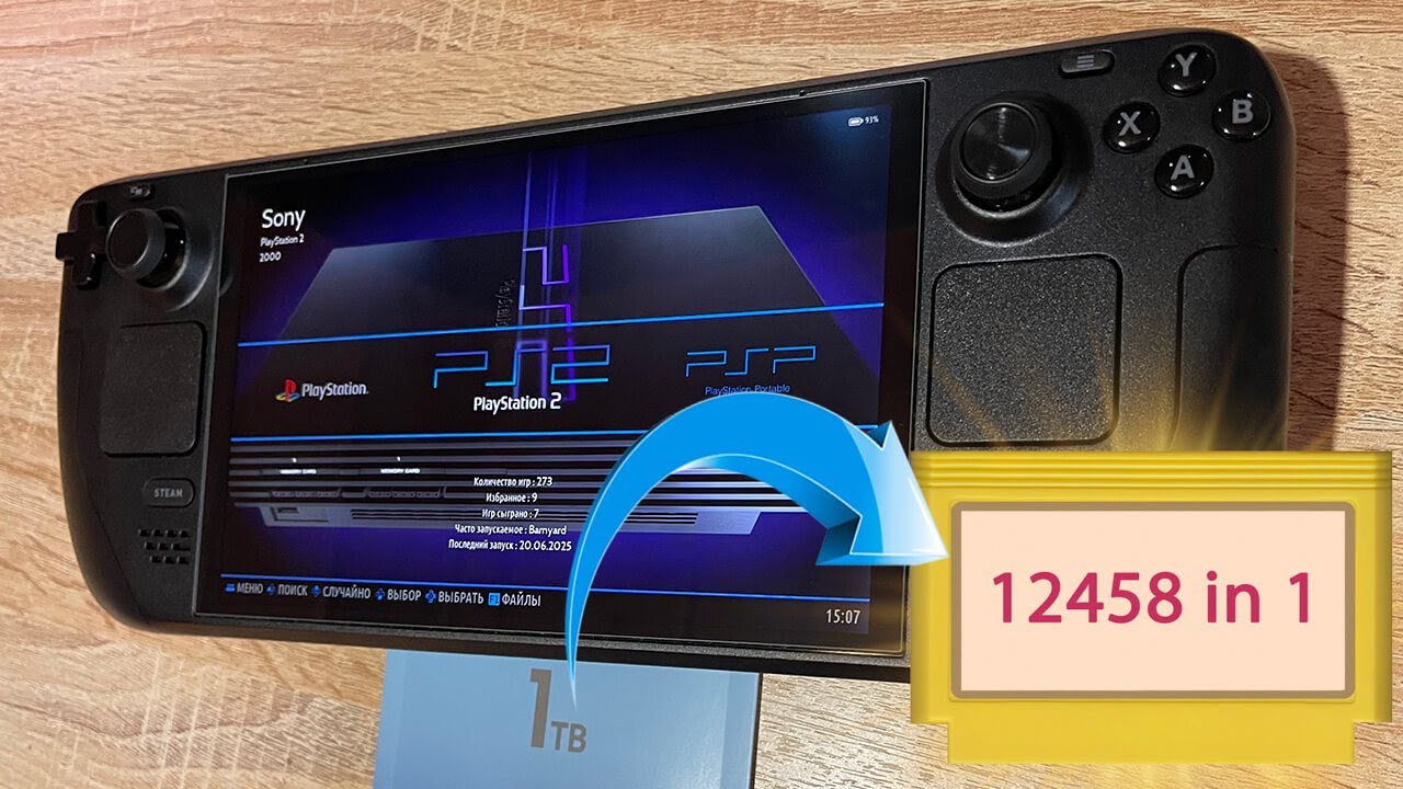 Карта 1тб с ретро играми для Steam Deck (Oled), внутри 12458 игр для Стим Дэк