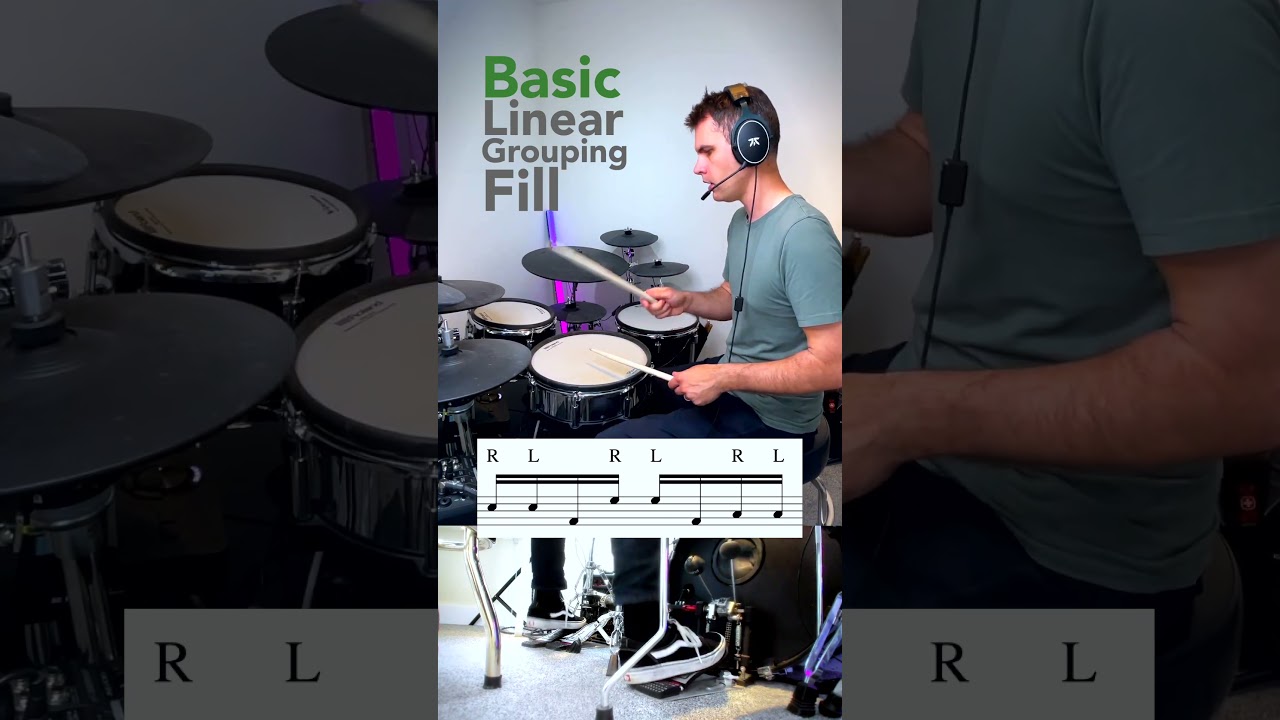 Basic Linear Grouping FIll - DRUM LESSON  #drums #drumlessons #drummer