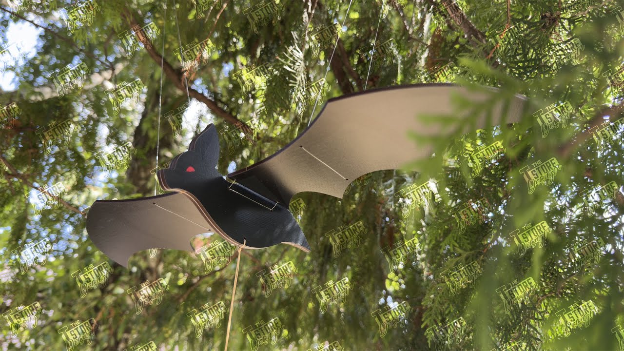 Flying Mobile Bird Laser Cut Design, DIY Wooden Flying Bat