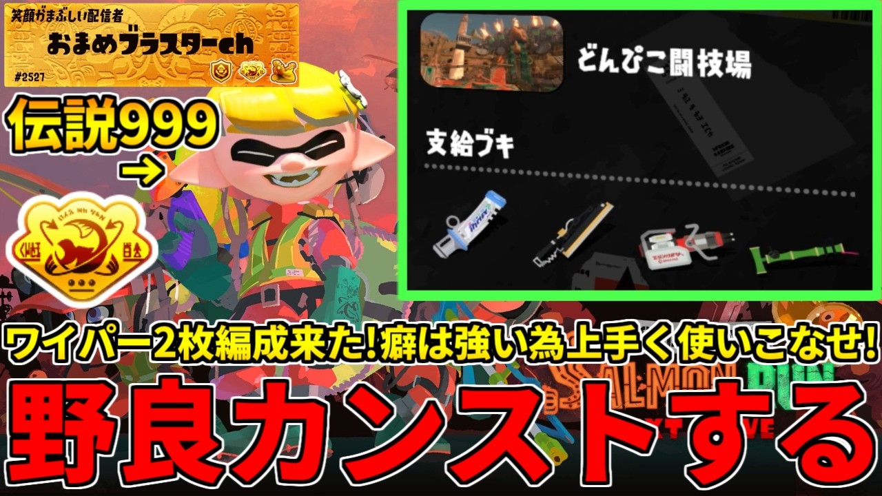 【この配信で非開幕ノーミスカンストしました！】ワイパー2枚編成がどんぴこに来た！癖は強いが全ブキ使いこなして攻略する！【スプラトゥーン3/サーモンランNW】