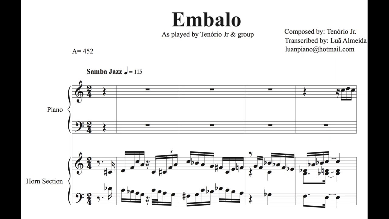 Embalo - Tenório Jr. (Transcription)
