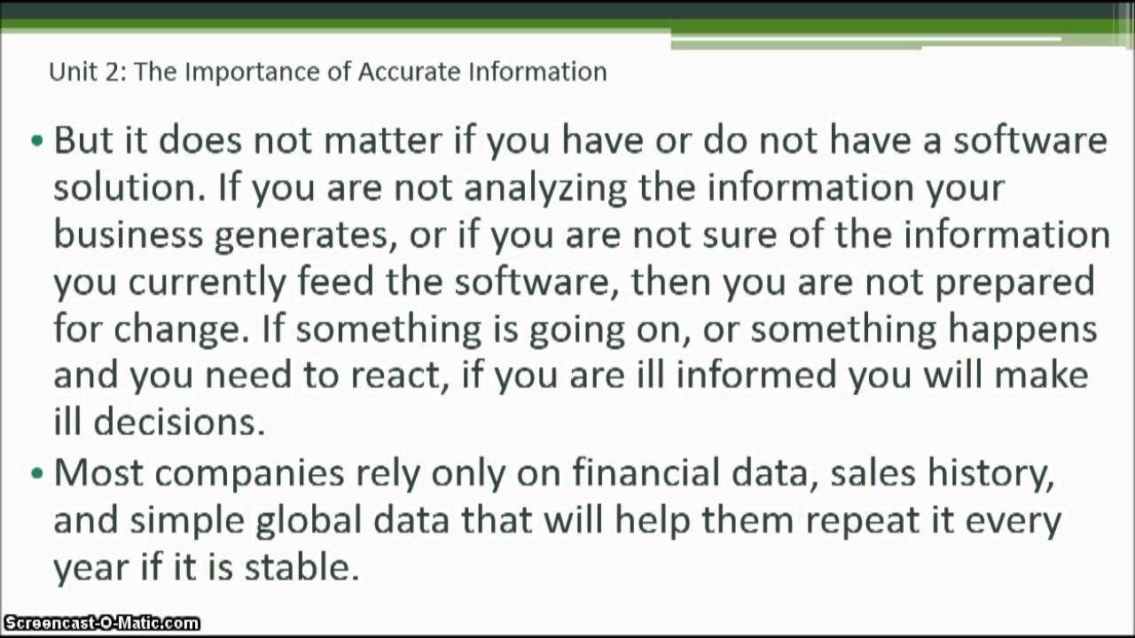 The Importance of Accurate Information in Small Business