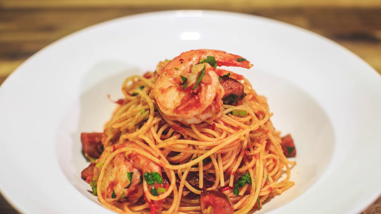 Rebel Chef, Spaghetti with prawn, chorizo and chilli