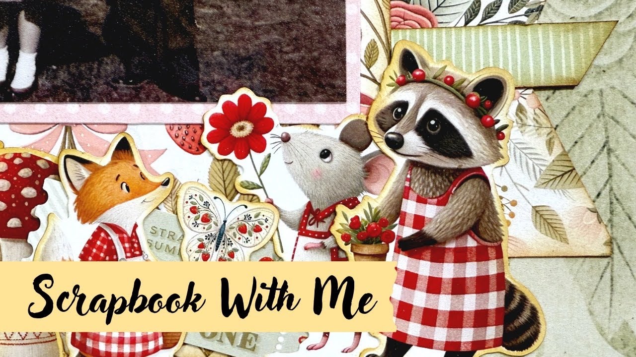 12X12 Scrapbook Layout Featuring @PaperRoseStudio Strawberry Fields Collection 