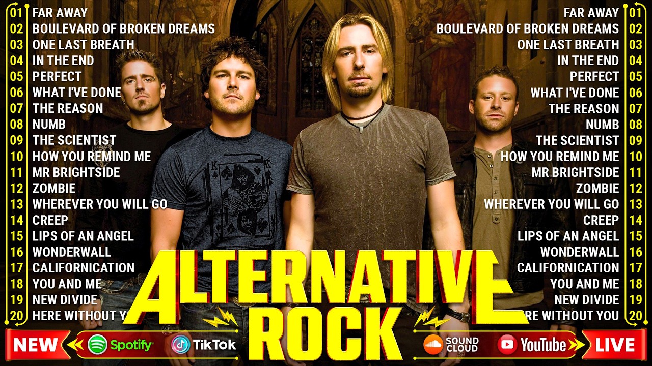 The Best Of 2000's Alternative Rock 🎶 Nickelback, Creed, Linkin Park, Coldplay, Green Day, Lifehouse