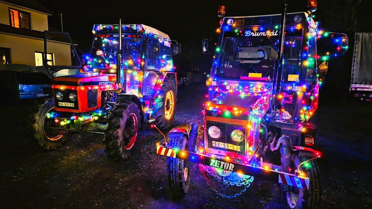 V&aacute;nočn&iacute; j&iacute;zda traktorů ZETOR 🚜 | Bukovany 2025 🎄