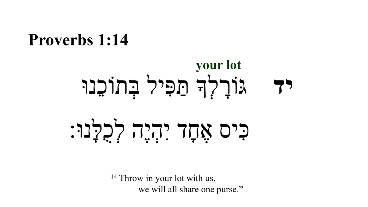 Proverbs 1 -- Hebrew Bible Speaker with English Captions