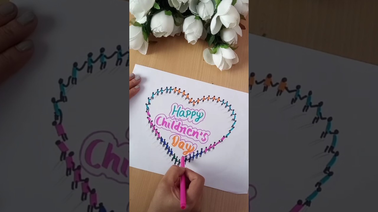 Happy Children's day drawing.  #shorts #childrenday #childrendayspecial #charmiartandcraftfun