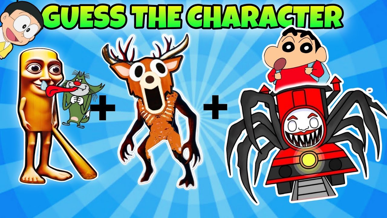 Guess The Emoji Challenge Mash-up | Shinchan Nobita Friends Very Funny Brainrot Choo Charles 😂
