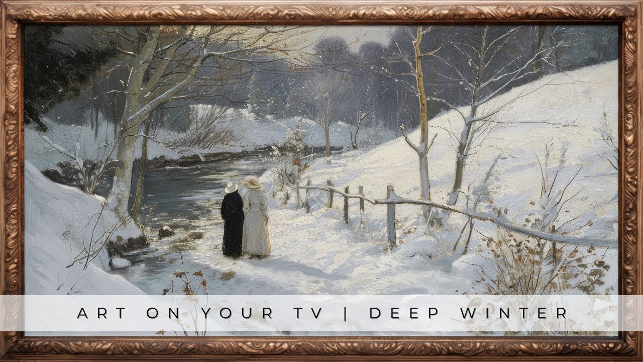 Framed TV Art | 6 Vintage Paintings | Winter Landscapes | Framed Painting Screensaver | Deep Winter