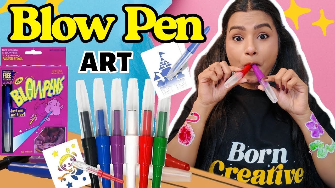 BLOW Pen se Stickers or Bookmark banaya 😱 #crafteraditi #blowpen #unboxing #shorts @CrafterAditi 