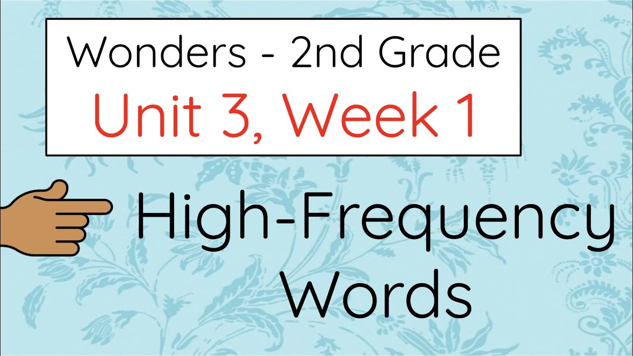 2nd Grade Wonders - Unit 3, Week 1 - High-Frequency Words