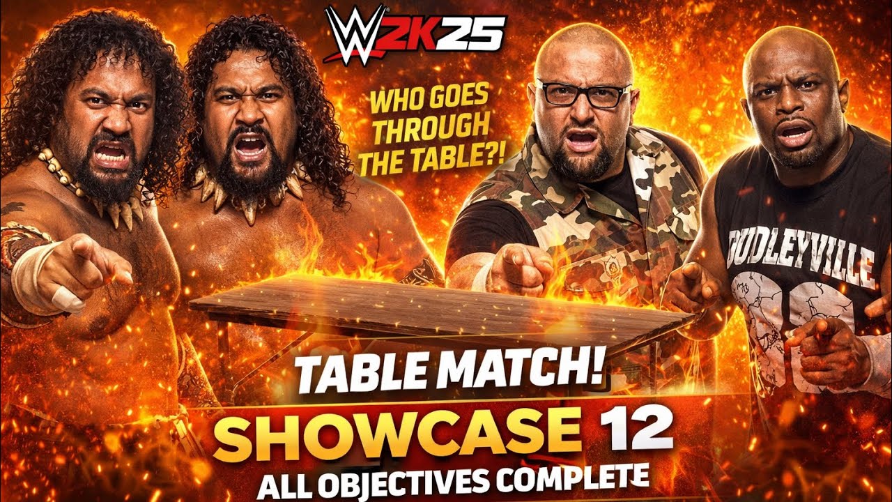 WWE 2K25 Showcase match 12 complete all objectives The wild samoans Vs The Dudley boyz table match