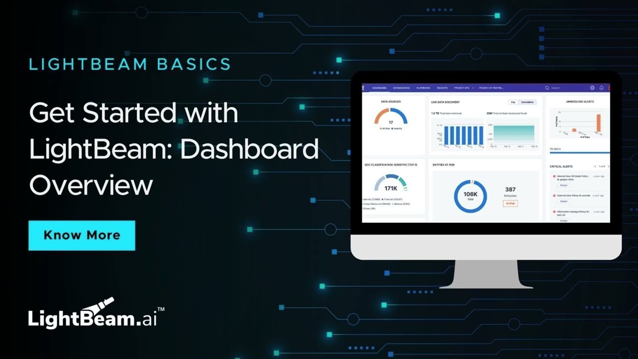 Get Started with LightBeam: Dashboard Overview