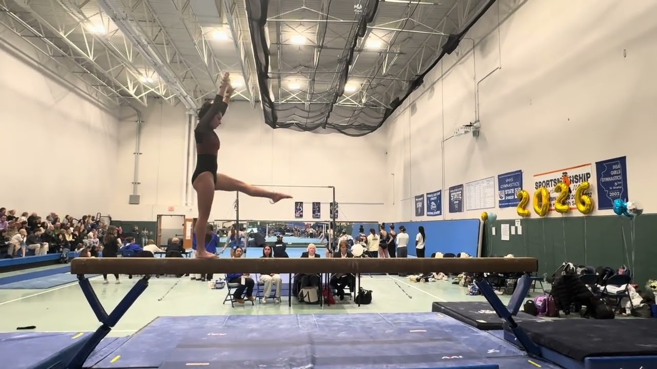 Beam routine freshman year varsity at regional