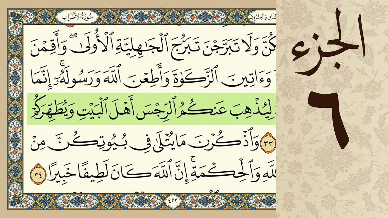 4K القرآن الكريم - الجزء السادس - مرتل - كريم المنصوري  Beautiful Quran Recitation