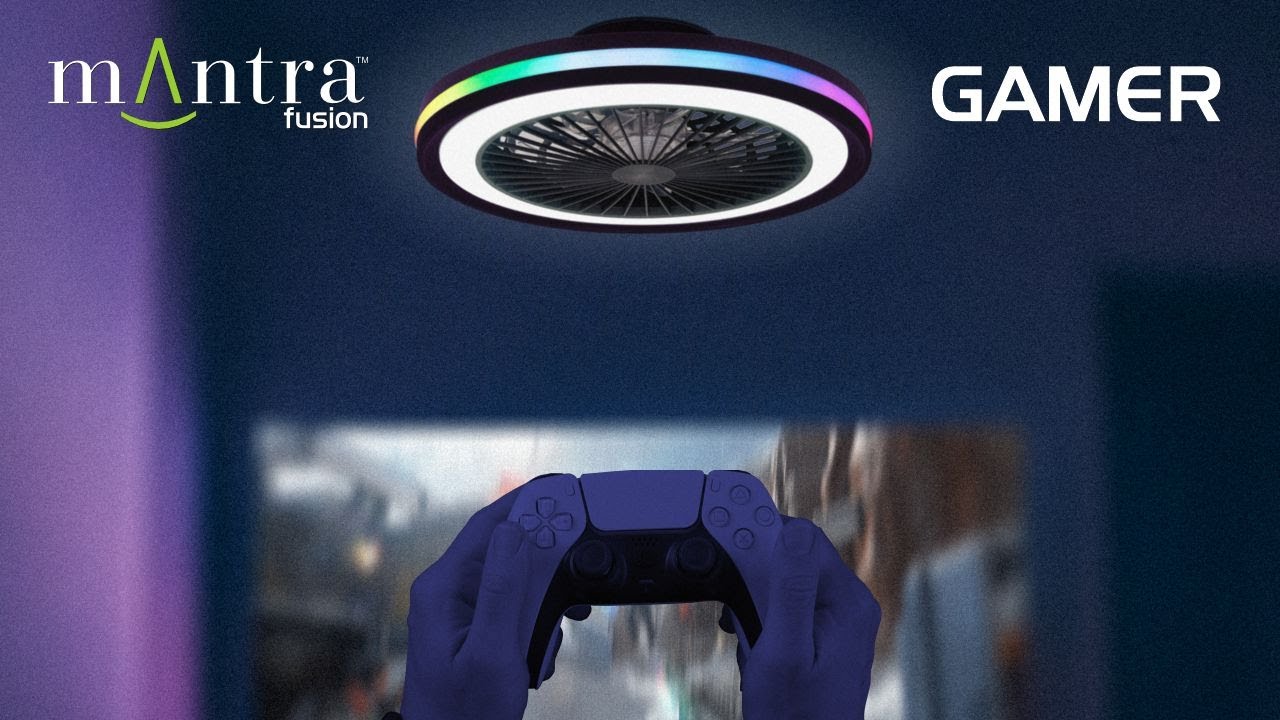 Mantra Gamer 40W LED Dimmable Ceiling Light With Built-In 20W DC Reversible Fan, 3300lm